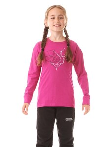 Nordblanc Ružičasta dječja pamučna majica dugih rukava NUB