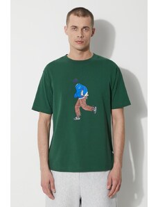 Pamučna majica New Balance za muškarce, boja: zelena, s tiskom, MT41579NWG