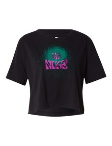 Nike Sportswear Majica smaragdno zelena / neonsko ljubičasta / crna / bijela
