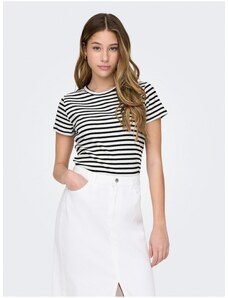 Black and White Women's Striped T-Shirt JDY Solar - Women