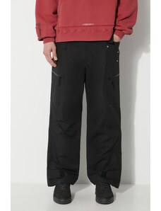 Pamučne hlače A-COLD-WALL* Static Zip Pant boja: crna, cargo kroj, ACWMB278C