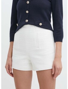 Kratke hlače Morgan SHIDOLA za žene, boja: bijela, bez uzorka, visoki struk