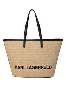 Karl Lagerfeld Shopper torba 'K/ESSENTIAL RAFFIA' bež / crna