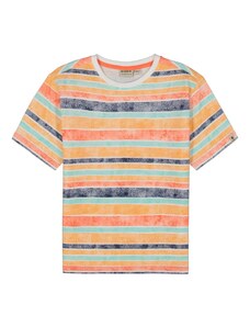GARCIA Majica mornarsko plava / menta / pastelno narančasta / bijela