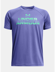 Za dječake Under Armour UA Tech Split Wordmark SS Majica dječja ljubičasta