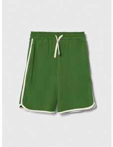 Dječje pamučne kratke hlače United Colors of Benetton boja: zelena, podesivi struk