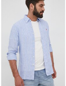 Lanena košulja Polo Ralph Lauren za muškarce, regular, o button-down ovratnikom