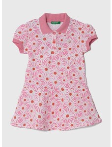 Dječja haljina United Colors of Benetton boja: ružičasta, mini, širi se prema dolje