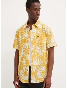 Pamučna košulja Quiksilver za muškarce, boja: žuta, regular, s klasičnim ovratnikom