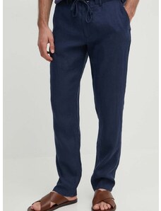 Lanene hlače Gant boja: tamno plava, chinos kroj