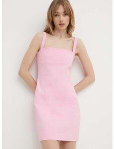 Haljina HUGO boja: ružičasta, mini, uska, 50514123