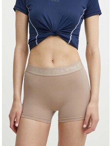 Kratke hlače za trčanje Fila Rianxo boja: smeđa, bez uzorka, srednje visoki struk, FAW0724