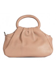 Luksuzna Talijanska torba od prave kože VERA ITALY "Juna", boja puderasto ružičasta, 16x22cm