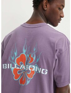 Pamučna majica Billabong Paradise za muškarce, boja: ljubičasta, s tiskom, ABYZT02309