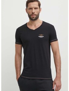 Majica kratkih rukava Aeronautica Militare za muškarce, boja: crna, bez uzorka, AM1UTI004