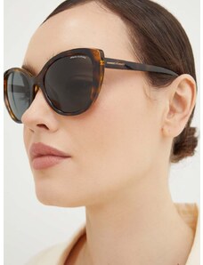 Sunčane naočale Armani Exchange za žene, boja: smeđa