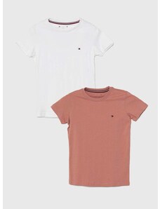 Dječja pamučna majica kratkih rukava Tommy Hilfiger 2-pack boja: ružičasta