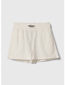 Dječje pamučne kratke hlače Sisley boja: bijela, bez uzorka