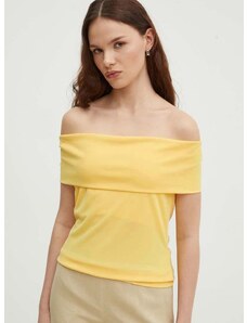 Bluza Lauren Ralph Lauren za žene, boja: žuta, bez uzorka