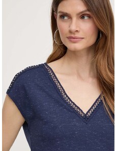 Majica kratkih rukava Morgan DEKISS za žene, boja: tamno plava