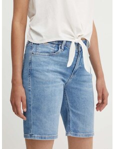 Traper kratke hlače Pepe Jeans SLIM SHORT MW za žene, bez uzorka, srednje visoki struk, PL801120MN7