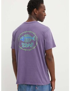 Pamučna majica Billabong BONEZ za muškarce, boja: ljubičasta, s tiskom, ABYZT02405