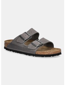 Natikače od nubuk kože Birkenstock Arizona za žene, boja: siva, 1027026