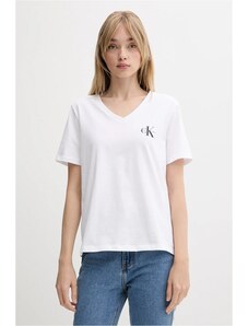 Pamučna majica Calvin Klein Jeans 2-pack za žene, boja: crna, LV047C906G