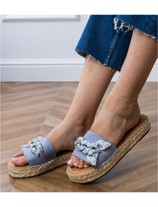 Gemre Blue espadrille flip-flops with a bow Kartis