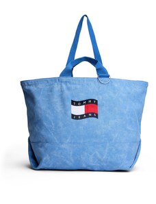 Tommy Jeans Shopper torba plavi traper / crvena / crna / bijela