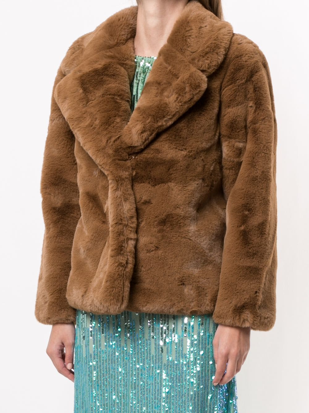 Apparis Manon short faux-fur coat - Brown - GLAMI.hr