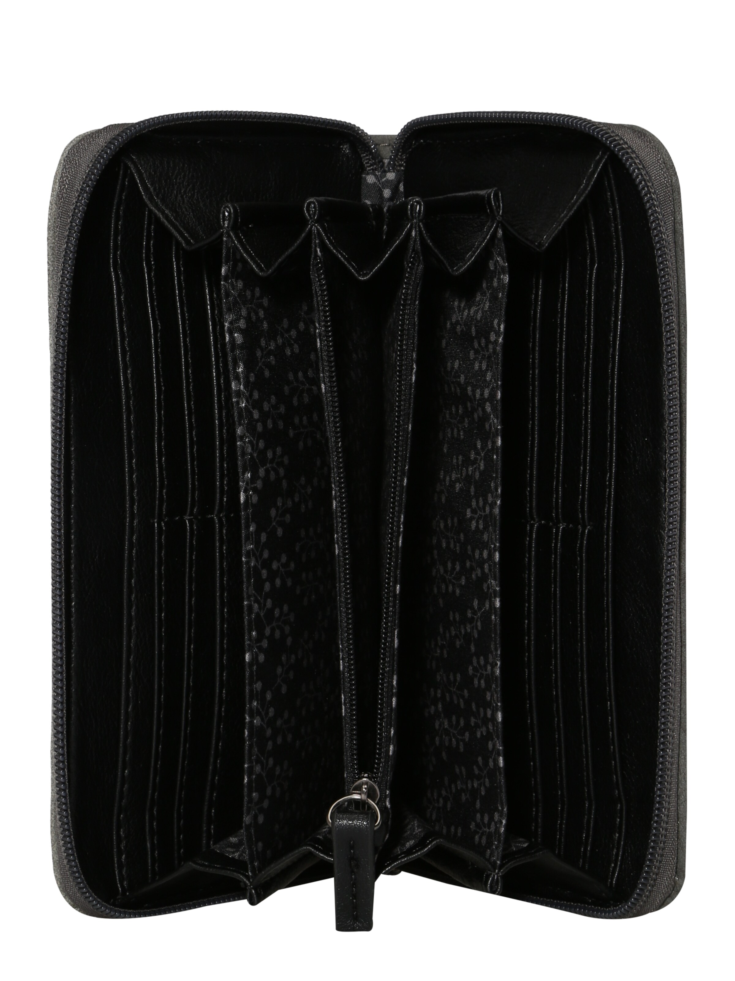 TOM TAILOR Novčanik 'Elin' tamo siva / crna