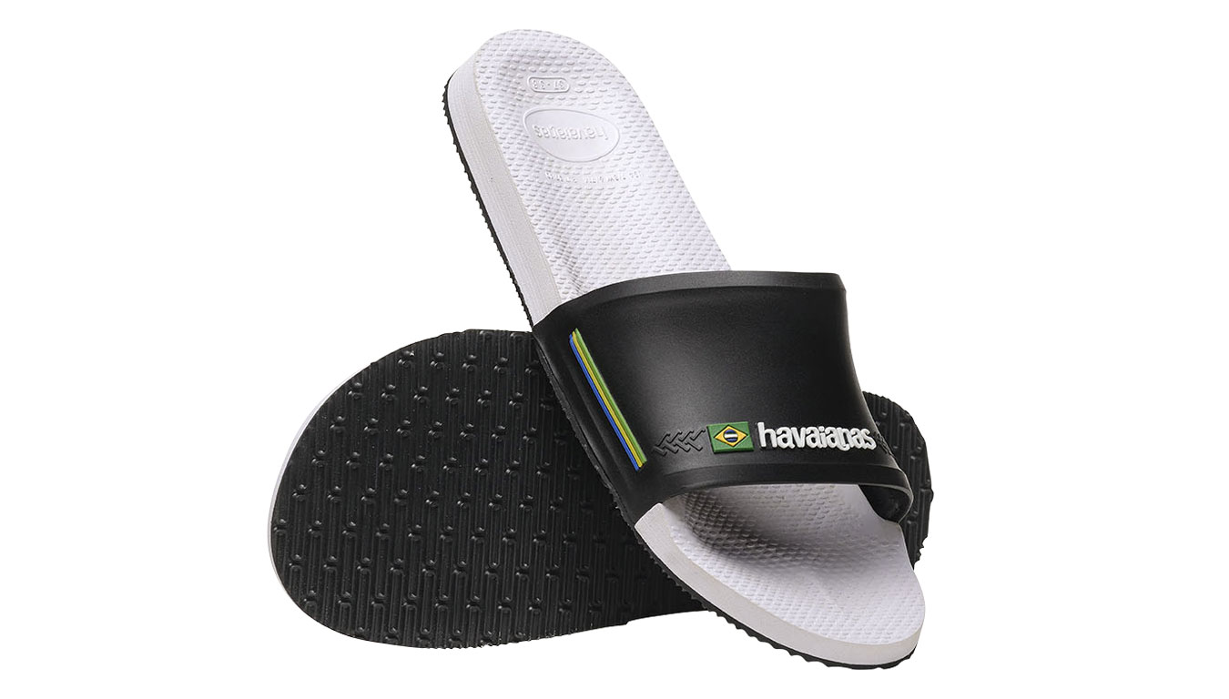 Havaianas Slide Brasil White/Black Unisex - Sandale Havaianas - Siva - H4142616-0128-BRA-35/36