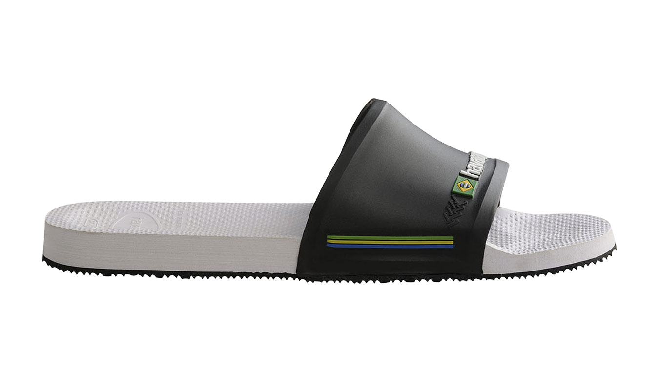 Havaianas Slide Brasil White/Black Unisex - Sandale Havaianas - Siva - H4142616-0128-BRA-35/36