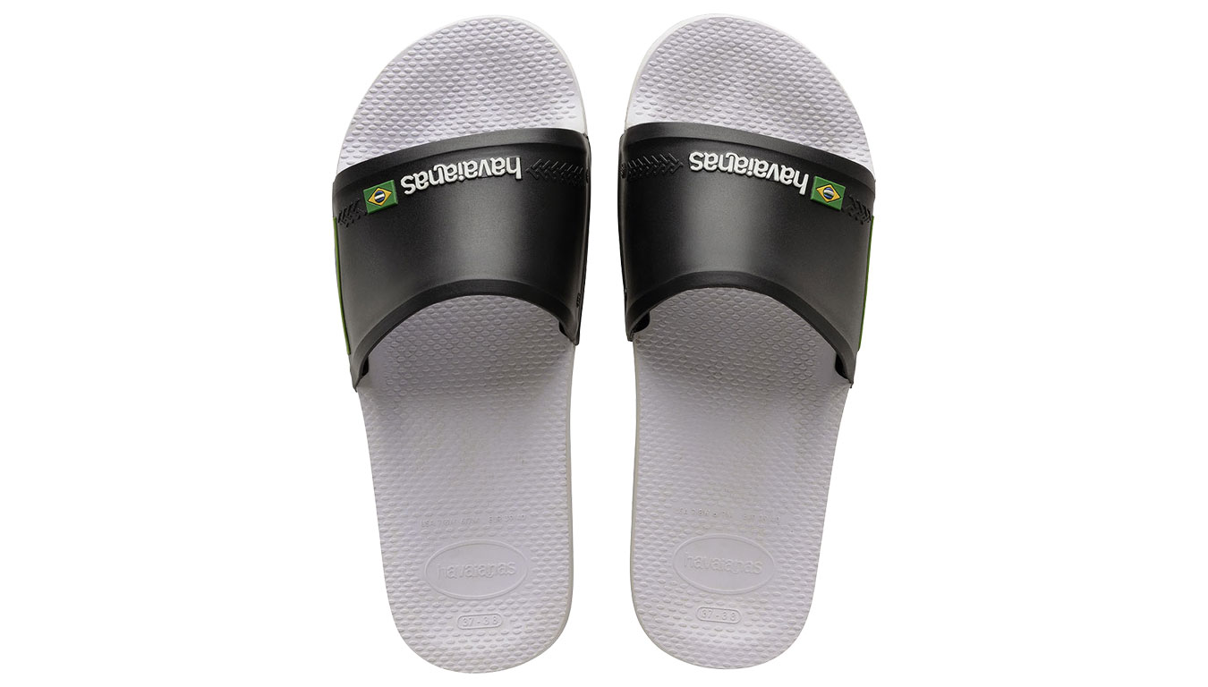 Havaianas Slide Brasil White/Black Unisex - Sandale Havaianas - Siva - H4142616-0128-BRA-35/36