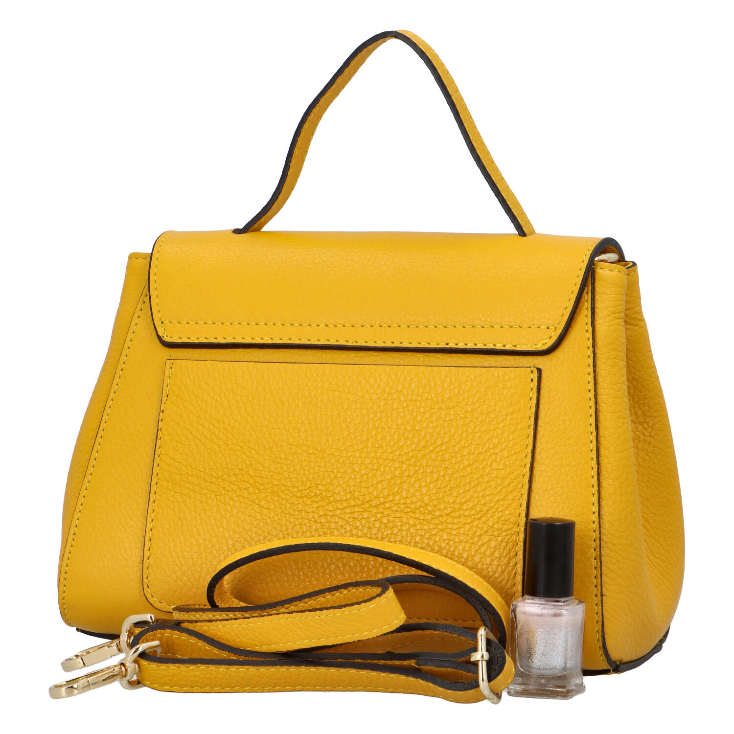 Delami Vera Pelle Trendi kožna torbica za nošenje u ruci, Fatima, žuta