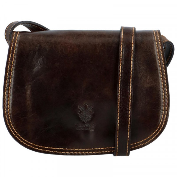 Delami Vera Pelle Ženska kožna torba preko tijela Luren, tamnosmeđa