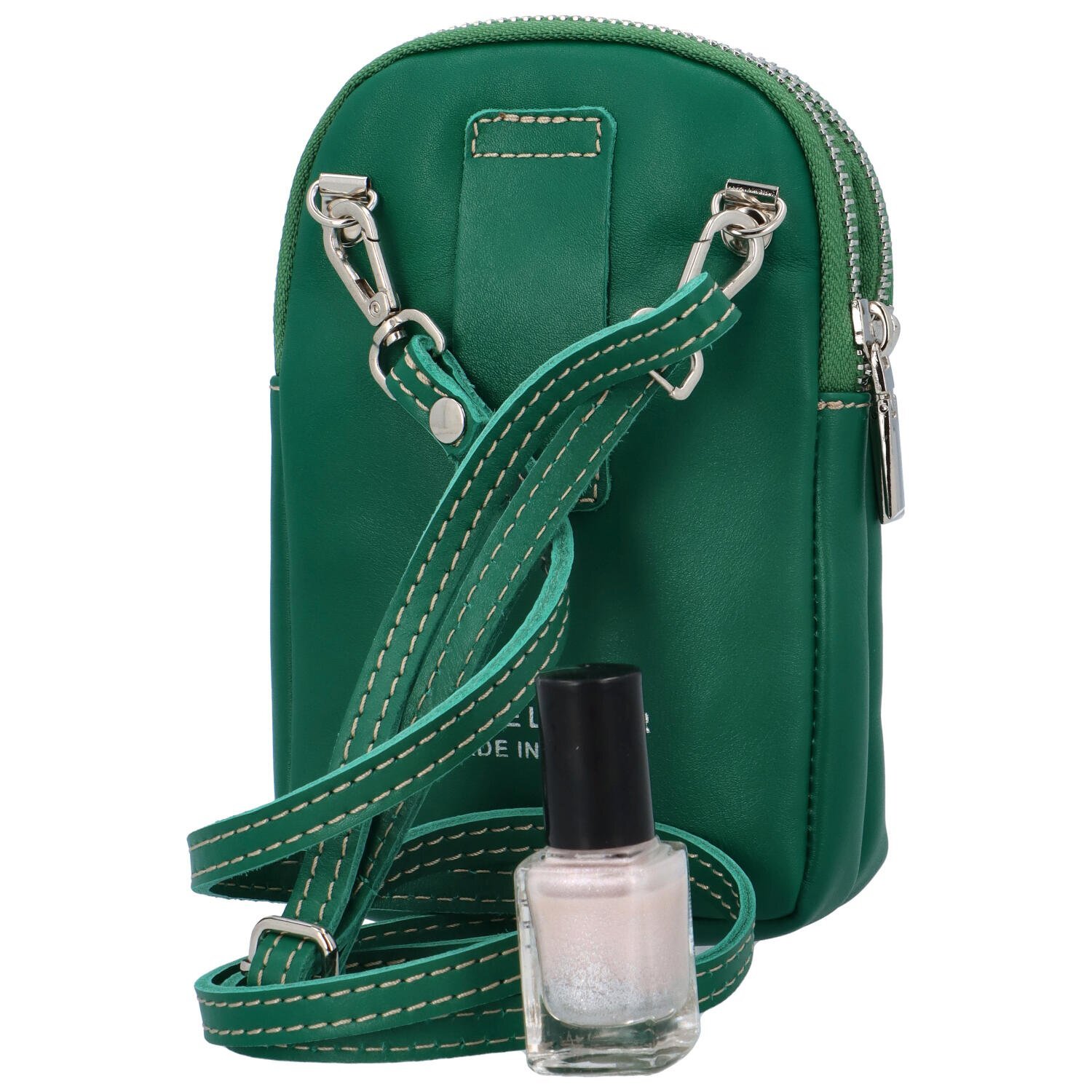 Delami Vera Pelle Luksuzna ženska kožna MINI crossbody torbica Lucho, tamnozelena