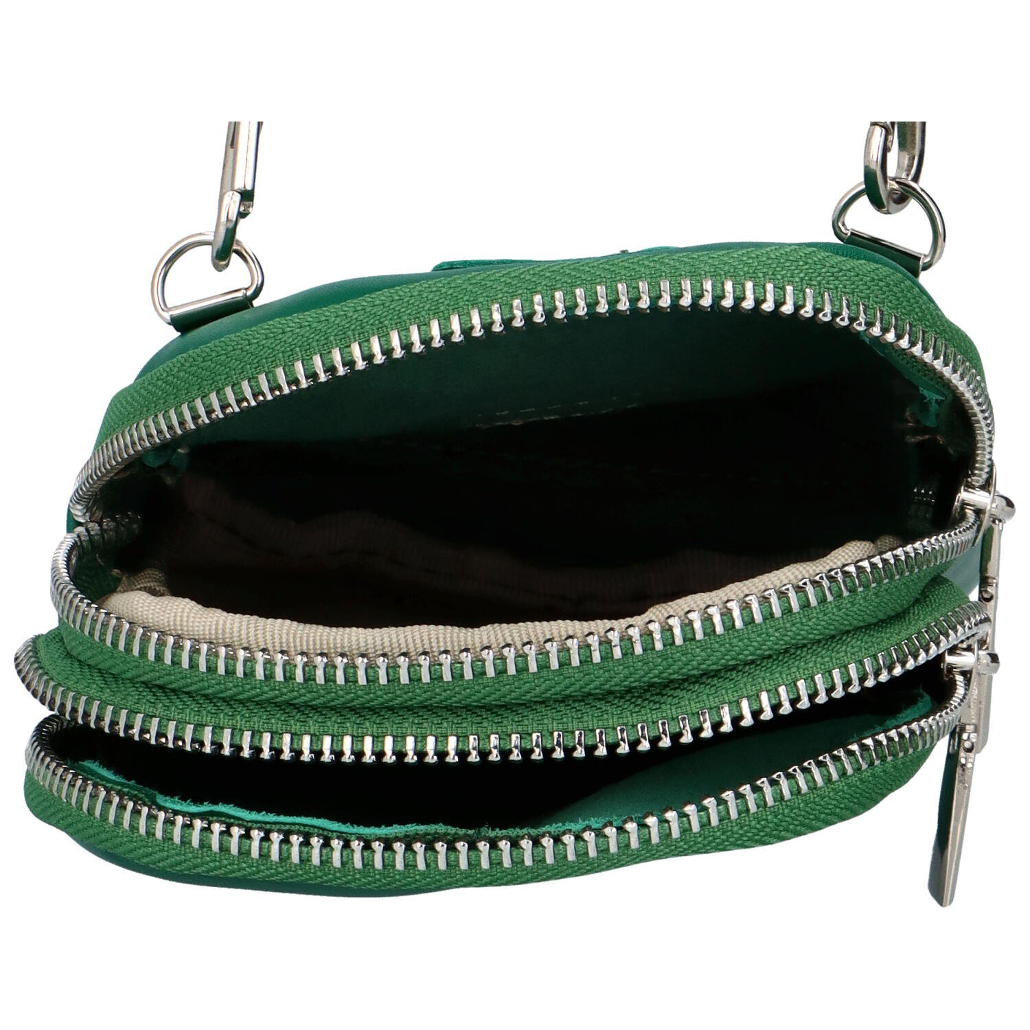 Delami Vera Pelle Luksuzna ženska kožna MINI crossbody torbica Lucho, tamnozelena