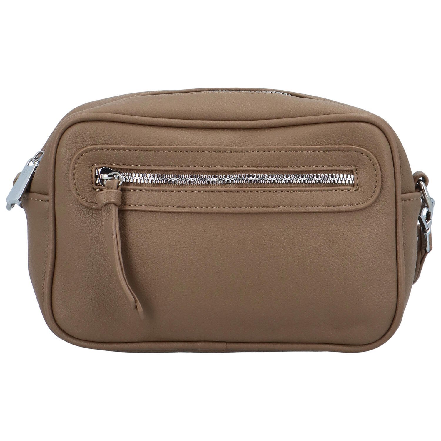 Paolo Bags Trendovska ženska torba preko tijela od umjetne kože Hubag, tamnobež boje