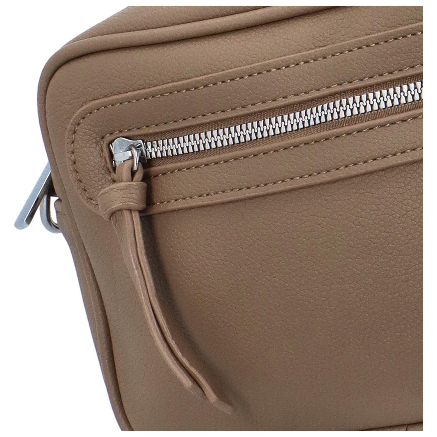 Paolo Bags Trendovska ženska torba preko tijela od umjetne kože Hubag, tamnobež boje