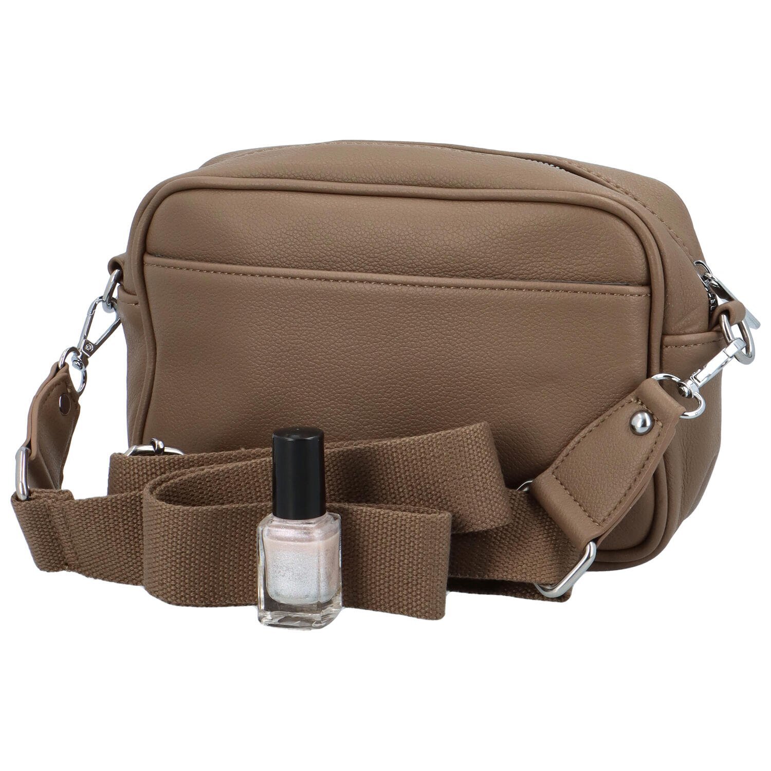 Paolo Bags Trendovska ženska torba preko tijela od umjetne kože Hubag, tamnobež boje