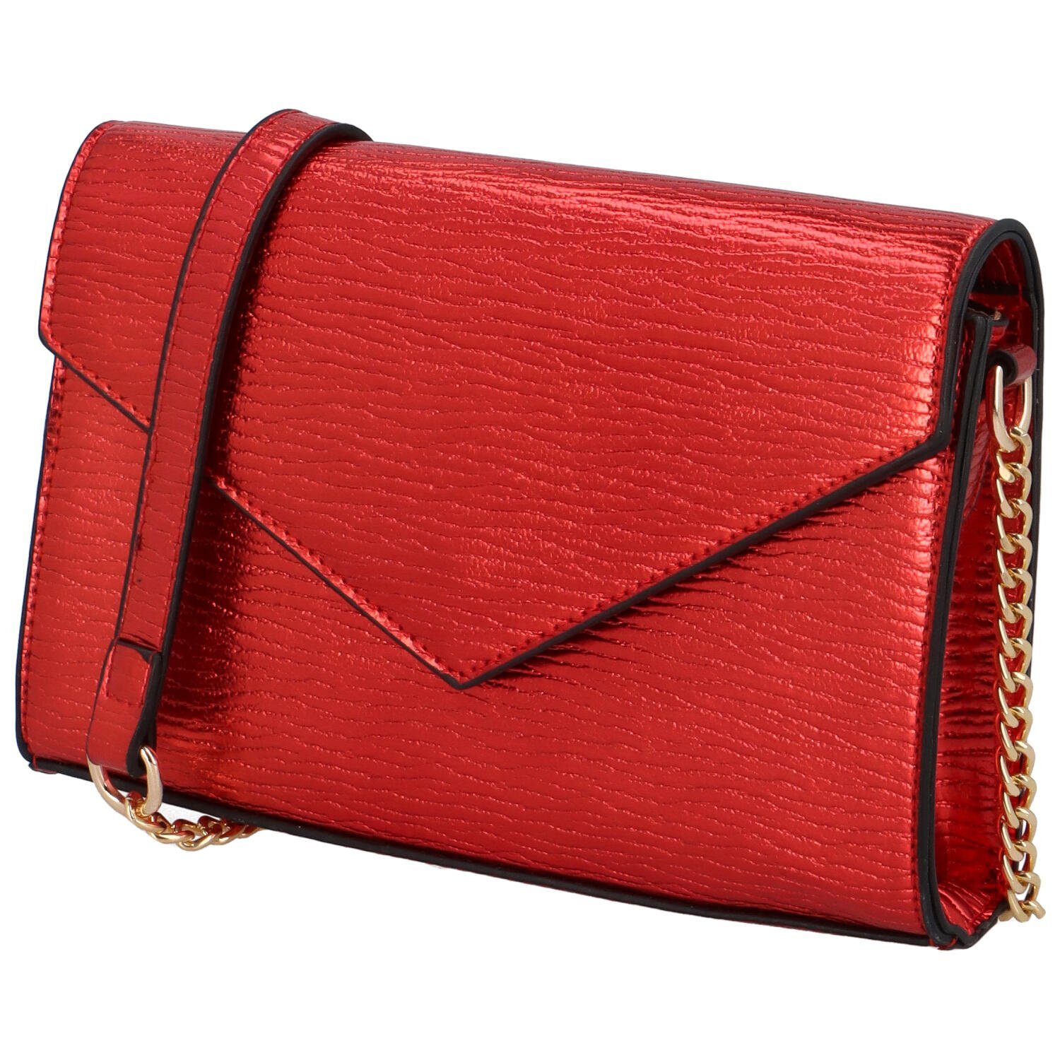 Sara Moda Metalik ženska torbica s naramenicama Penelopé, crvena