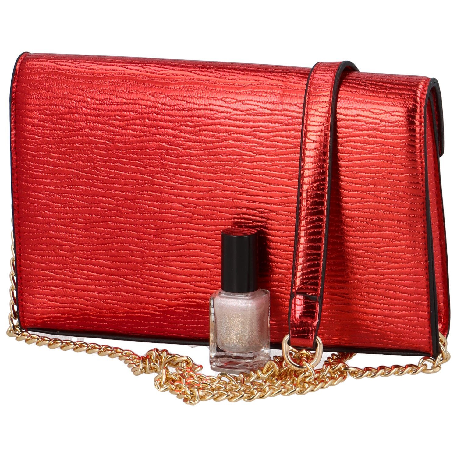 Sara Moda Metalik ženska torbica s naramenicama Penelopé, crvena