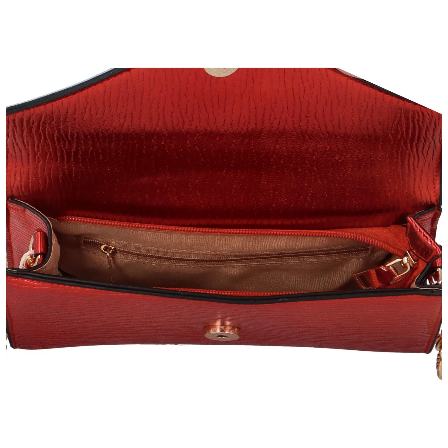 Sara Moda Metalik ženska torbica s naramenicama Penelopé, crvena