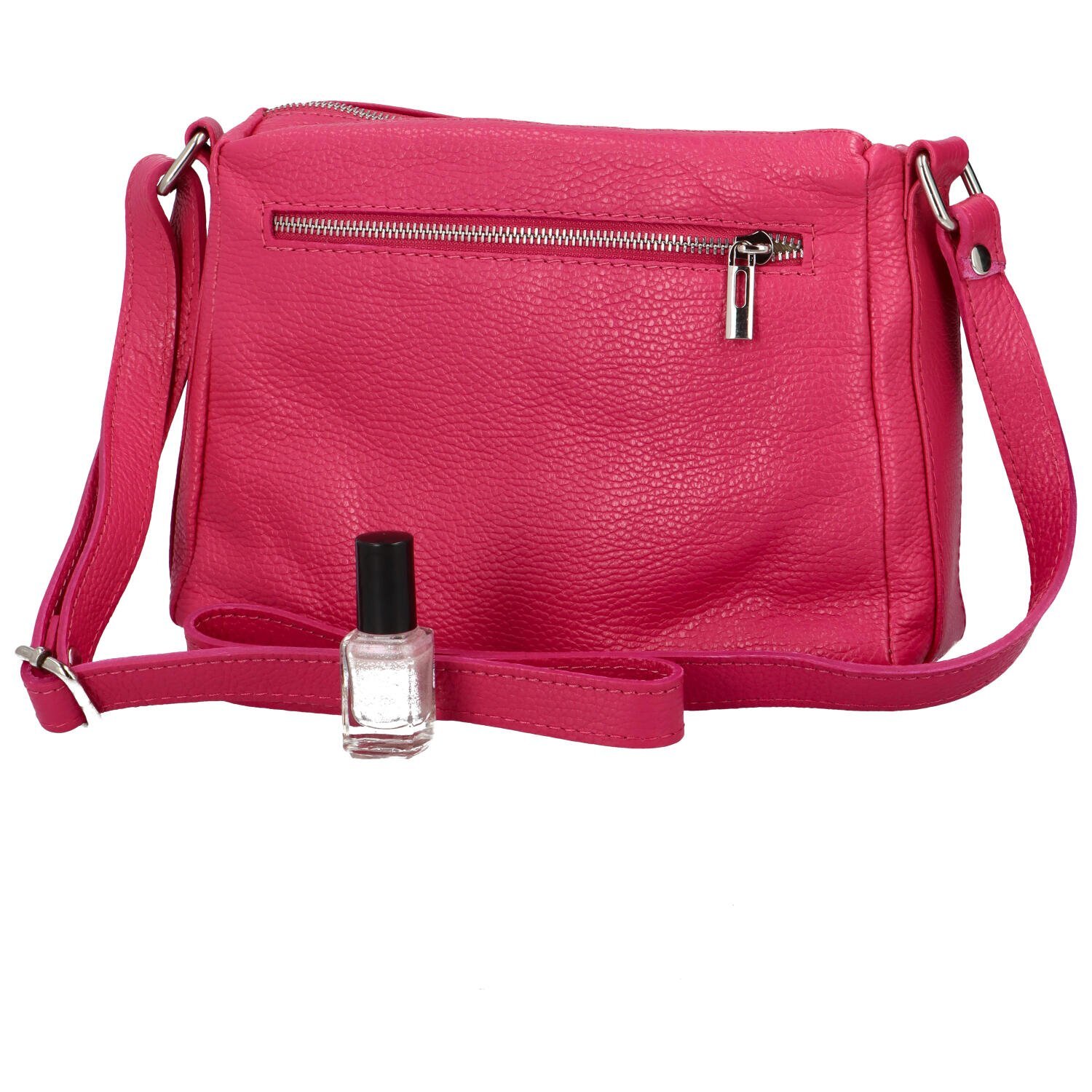Delami Vera Pelle Elegantna ženska kožna torbica Robertina, boje fuksije