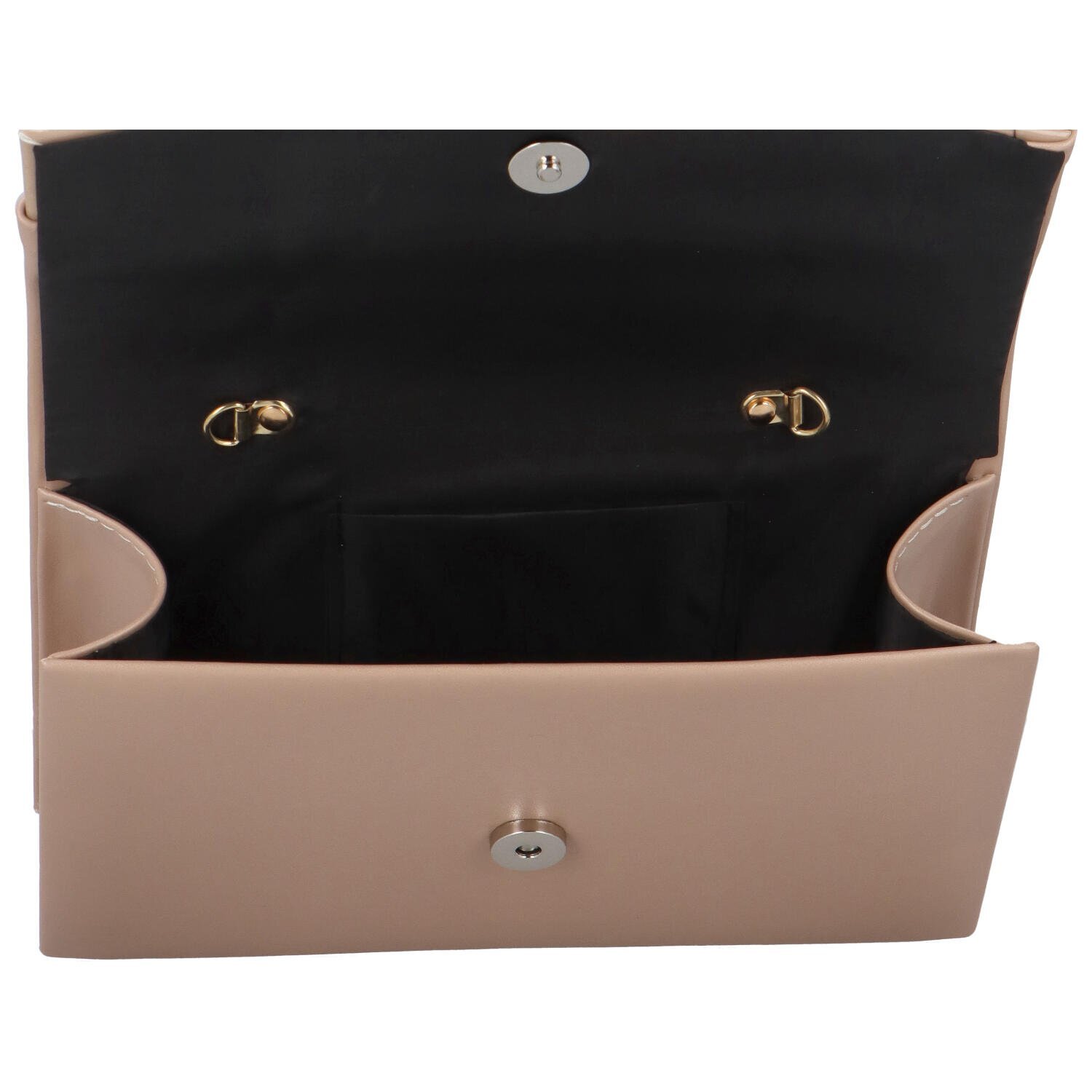 Delami Jednostavna clutch torbica s atipičnim preklopom Julika, tamnobež boje