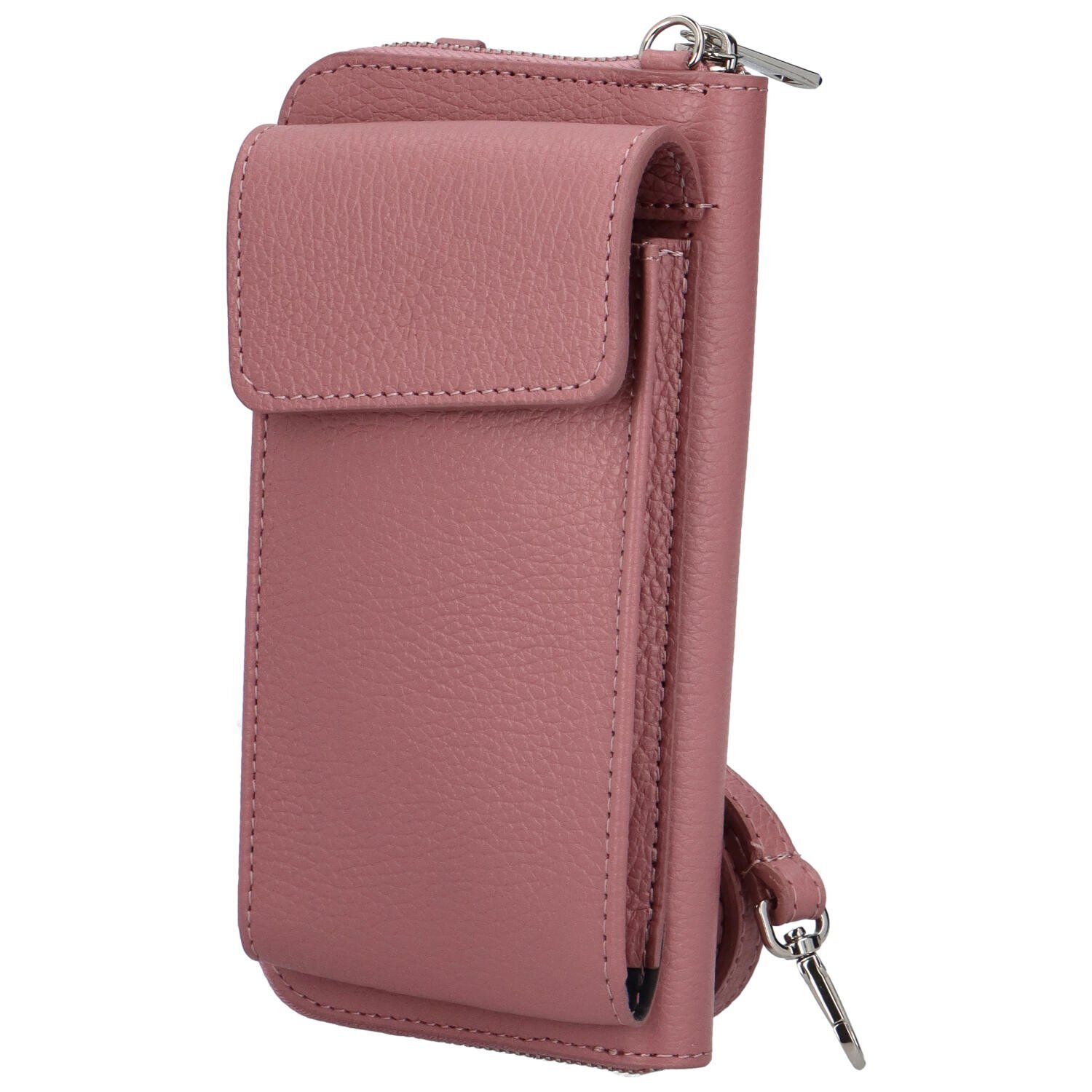 Delami Vera Pelle Elegantna ženska kožna MINI crossbody torbica Marge, ružičasta