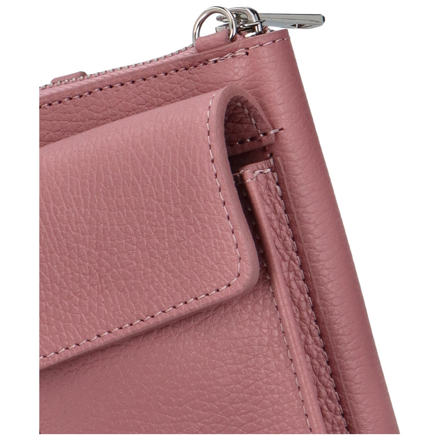 Delami Vera Pelle Elegantna ženska kožna MINI crossbody torbica Marge, ružičasta
