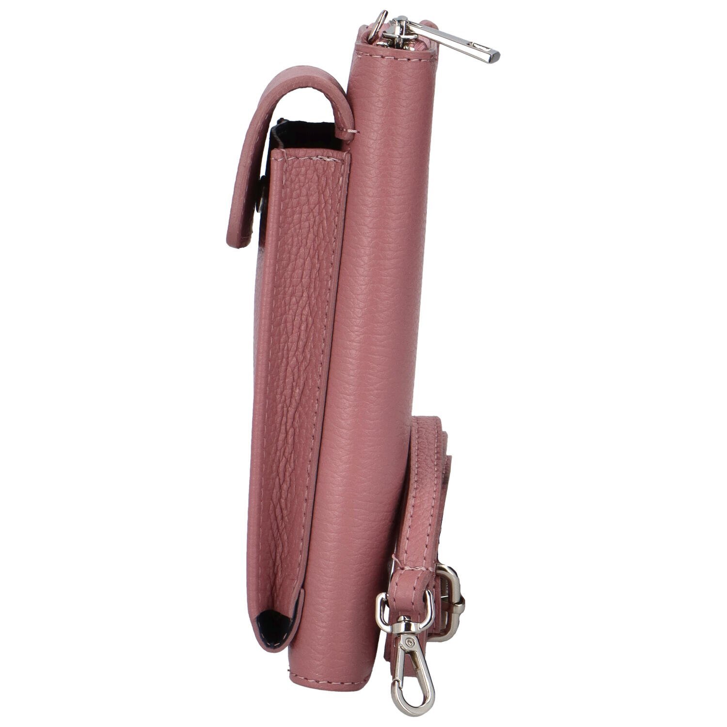 Delami Vera Pelle Elegantna ženska kožna MINI crossbody torbica Marge, ružičasta